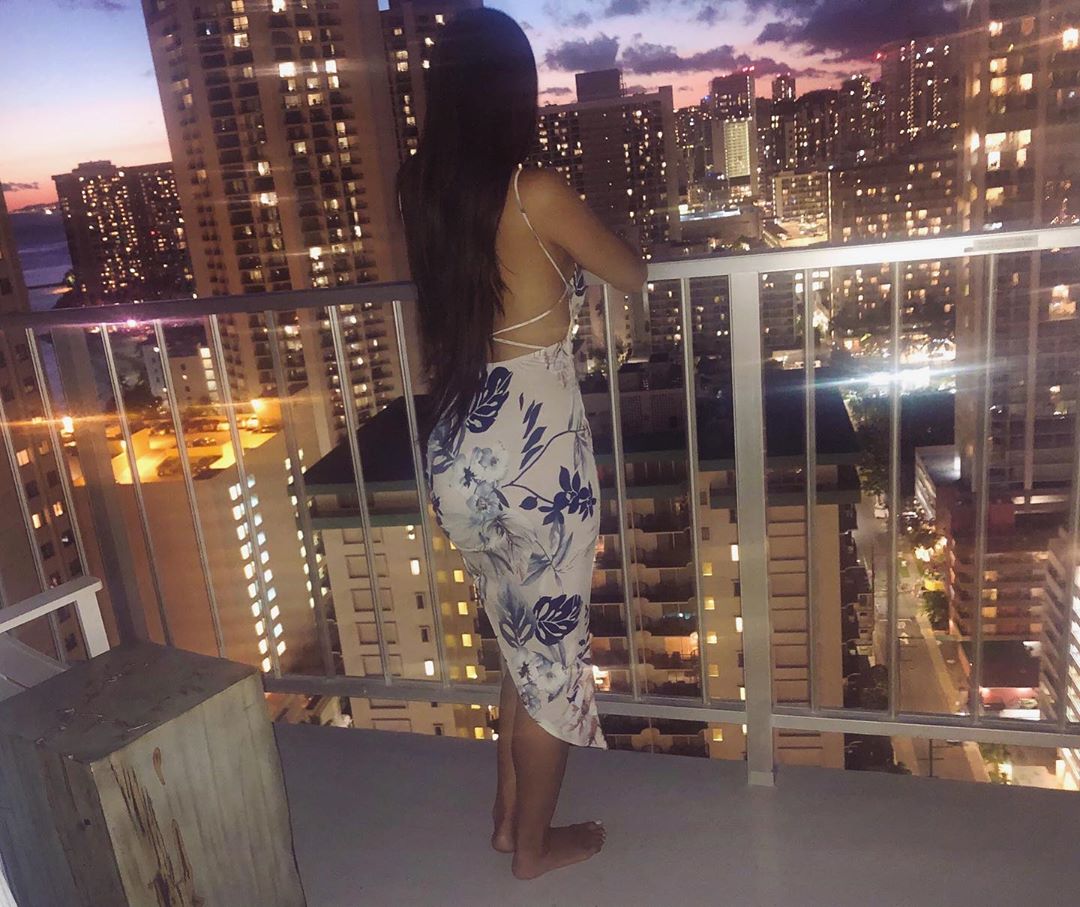 Vanessa Rallonza Admires Waikiki Skyline Charm